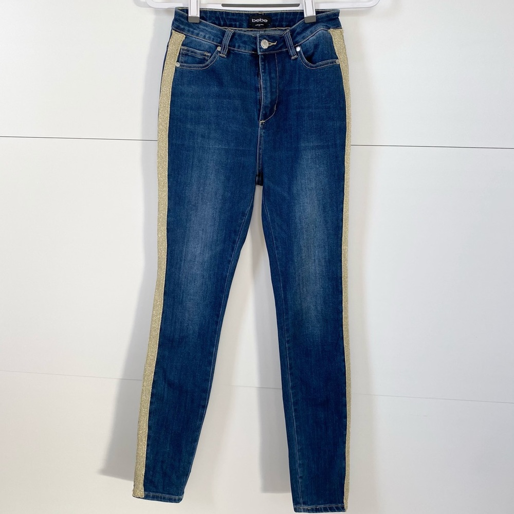 Bebe Jeans Gold Stripe